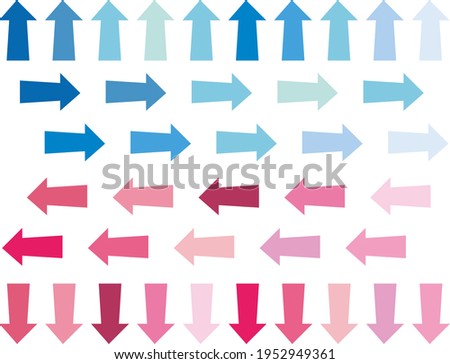 This is an illustration of pink and blue arrows.