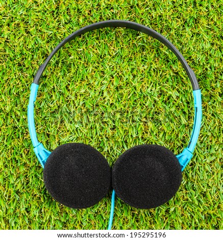 Headphone on grass