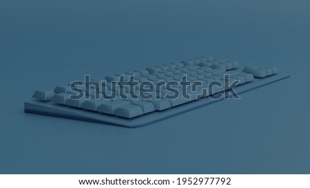 3D rendering of a pink keyboard prototype on an isolated background
