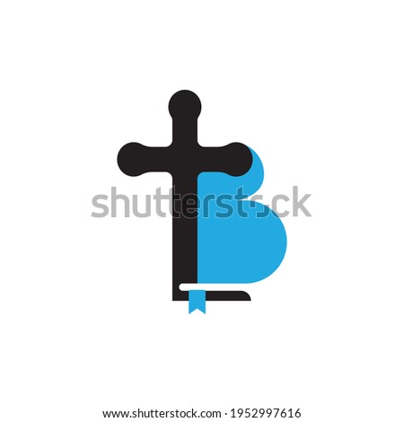 christian holy book vector icon logo design template
