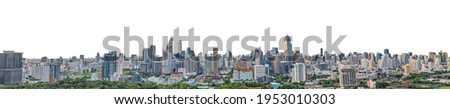 Cityscape of Bangkok (Thailand) isolated on white background