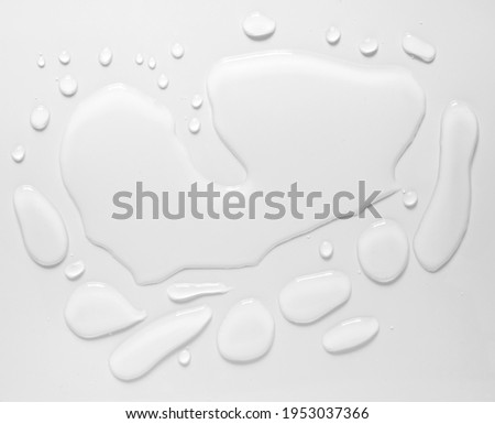 real image, top view spilled water drop on the floor isolated on white background Royalty-Free Stock Photo #1953037366