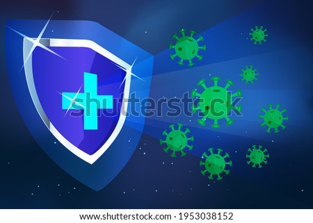 Coronavirus protection shield background. vector illustration