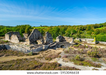 Historic mining remains at Poldice Valley near St Day and Redruth Cornwall England UK Europe