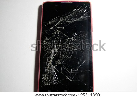 Mobile phone with broken screen