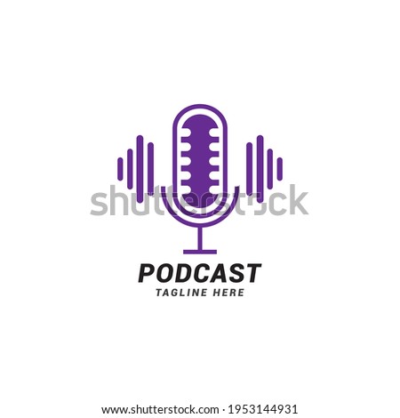 Podcast logo icon vector template.