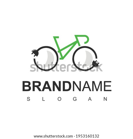 Electric Bike Logo Design Vector, Eco Friendly Bicycle Symbol