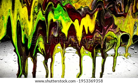 Liquid paint flowing background. Beautiful images of acrylic paints, colorful background of bright colors. Abstract, modern marble, neon drops.