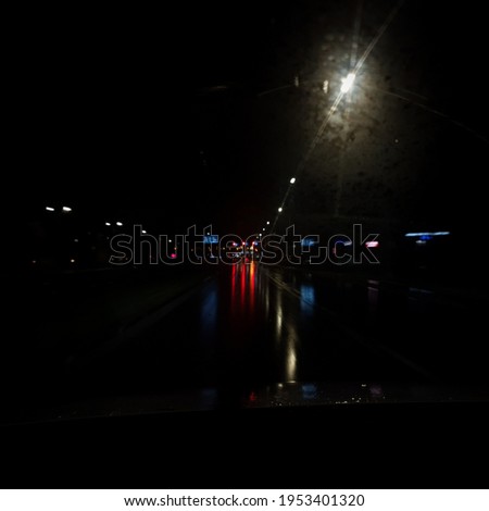 Driving the car on rainy night - April 2021 - Krakow, Poland