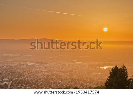 Silicon Valley During Golden Hour from Overlook