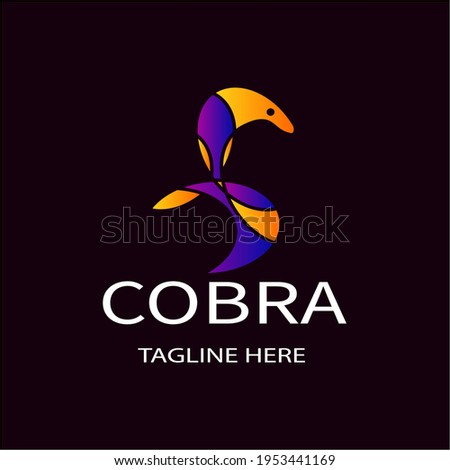Illustration cobra Animal logo with elegant colorful design