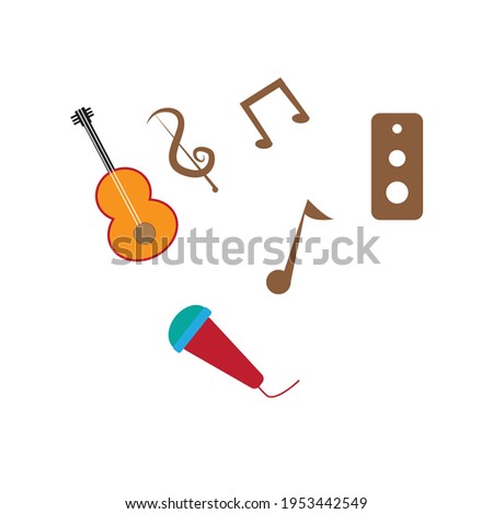 flat musical icon or clipart or logo