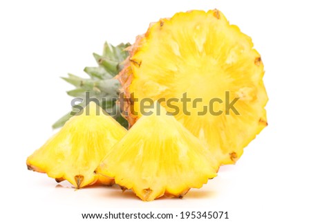 ripe pineapple isolated on white background 