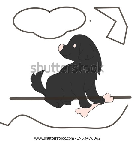 illustration of a dog eating bones on the home page