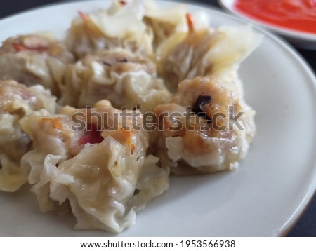 Dimsum with a variety of contents, dim sum filled with shrimp, meat and vegetables