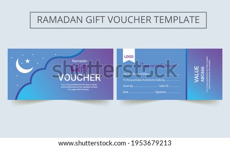Voucher template design with gold gift box, certificate. Background design coupon, invitation. Vector illustration.