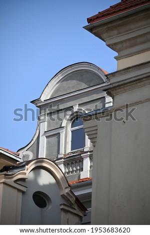 Lithuania, Kaunas, fragment of the historical building of the old town of the city