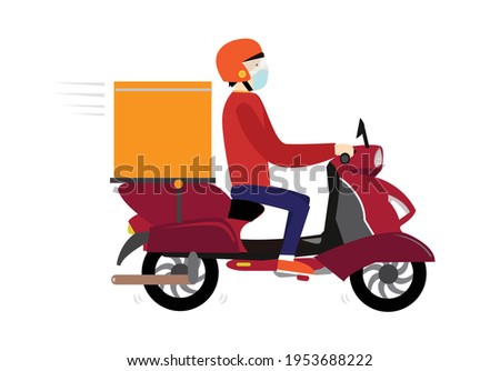 Motorbike Delivery Service concept. Editable Clip art. 