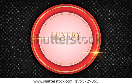 Abstract 3D luxury pink and red background overlap layer on dark space with golden lines metallic for banner, poster, cover, card, or flyer elements. Texture with glitters dots element decoration