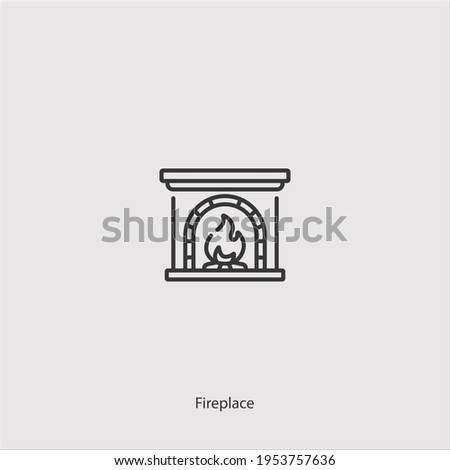 fireplace icon vector isolated on white background Royalty-Free Stock Photo #1953757636