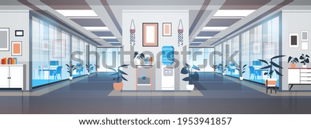 empty coworking area no people open space modern office interior horizontal Royalty-Free Stock Photo #1953941857