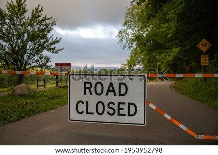 Road Closed Sign at Cades Cove in Great Smoky Mountains National park