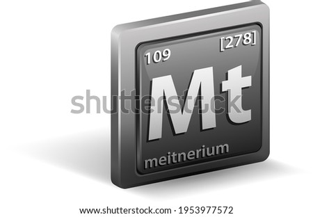 Meitnerium chemical element. Chemical symbol with atomic number and atomic mass. illustration