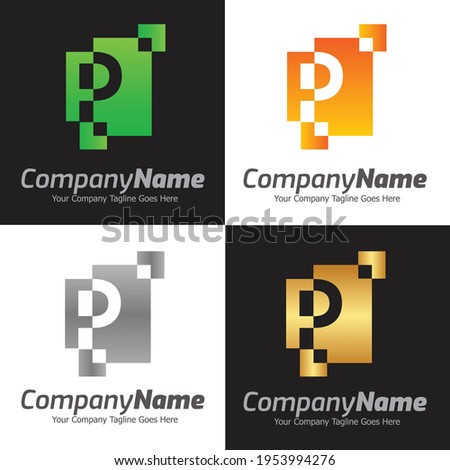 Letter P vector logo template, Colorful Letter P logo, Financial Company Logo, Financial Institute Advisors Logo Design Template Vector Icon