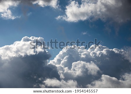Blue sky with clouds. Nature background.