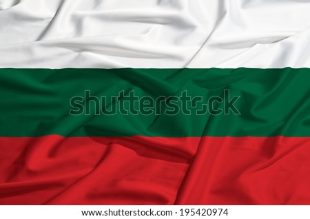 Bulgaria flag on a silk drape waving