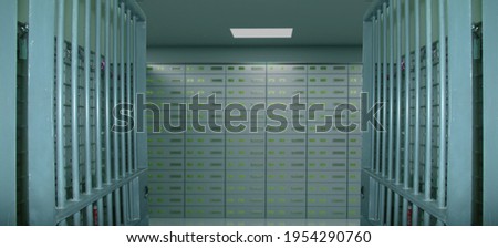 Bank safe deposit lockers or vaults   Royalty-Free Stock Photo #1954290760