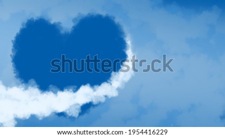 Abstract Background Blue Sky with Cloud. Romantic Love with Cloud Effect. You can use this for your content ike as couple, romance, wedding and anymore. Royalty-Free Stock Photo #1954416229