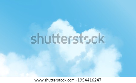 Abstract Background Blue Sky with Cloud. Romantic Love with Cloud Effect. You can use this for your content ike as couple, romance, wedding and anymore. Royalty-Free Stock Photo #1954416247