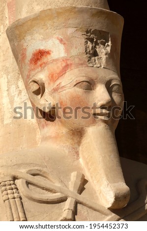 Sculpture of the great Queen Hatshepsut at Thebes in Egypt Royalty-Free Stock Photo #1954452373