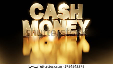 Cash Money 3D Clip Art Text