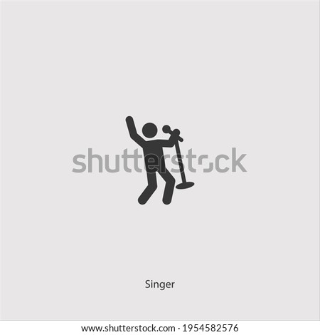 singer icon vector isolated on white background