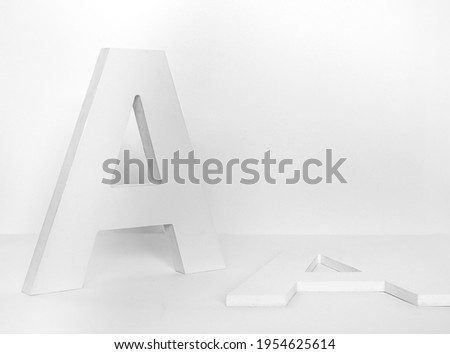 Letter A made from white PVC isolated on a white background.