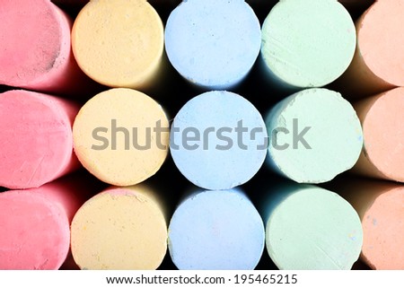 Color chalks, close up