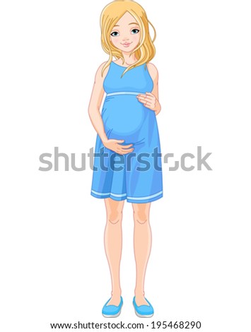 Young woman is prepared for maternity. 