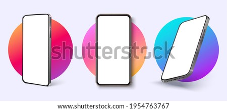 Realistic smartphone mockup. Device UI, UX mockup for presentation template. Modern vector illustration