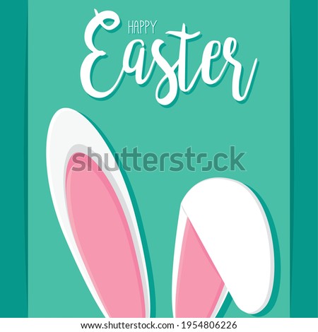 Bunny ears. Happy easter poster - Vector illustration