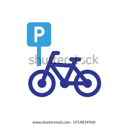 Bike parking vector icon. Bicycle illustration.