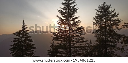 Picture of sunset in beautiful valleys of Shimla(Himachal Pradesh)