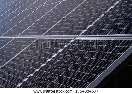 Solar panel fragment. Solar panel background. Copy space.