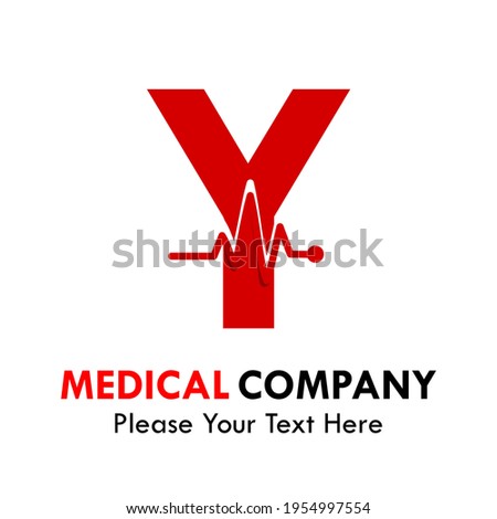 Letter y with cardiology symbol logo template illustration