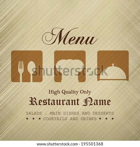 Restaurant menu design / Menu design with spoon, fork and chef hat 