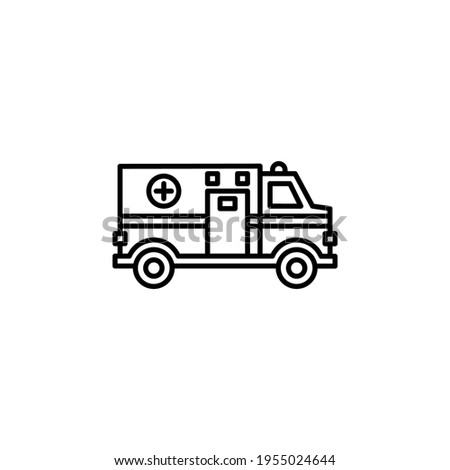 ambulance vector icon. transportation and vehicle icon outline style. perfect use for icon, logo, illustration, website, and more. icon design line style