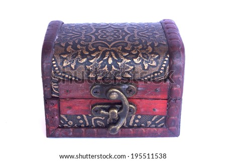 Stock Photo - vintage wooden chest over white