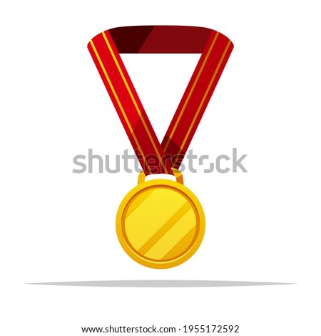 Gold medal vector isolated illustration