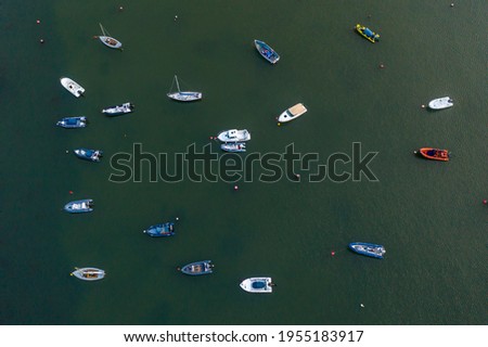 Baltimore Harbor County Cork Ireland, boats aerial drone view 